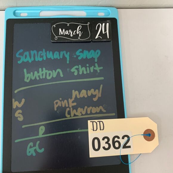 Sanctuary Shirt Womens S Small Navy Pink Chevron Plaid Snap Button Boyfriend - Picture 11 of 12